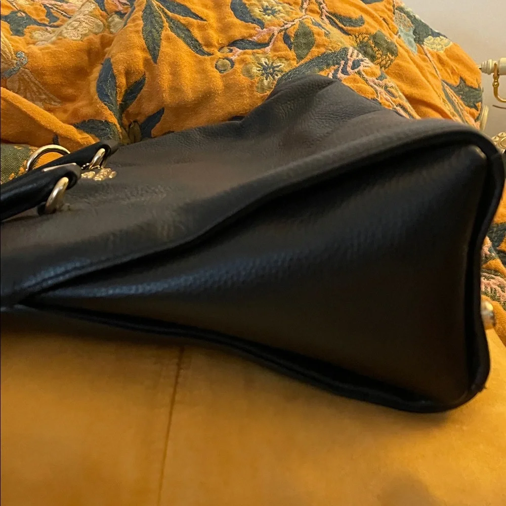 Coach Black Pebbled Leather Satchel with Gold Hardware
